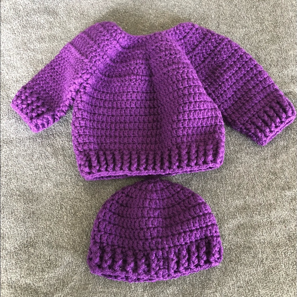 HANDMADE crochet baby set